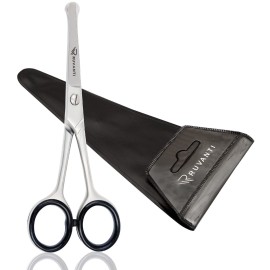 Ruvanti Kids Hair Cutting Scissors 5.2 Inches - Round Headed Shears for Facial Hairs, Professional Small Baby Scissor, Nose Safety & Mustache Care, Extra Sharp Blade, Gentle Trimming & Grooming Ruvanti Kids Hair Cutting Scissors 5.2 Inches - Round Headed Shears for Facial Hairs, Professional Small Baby Scissor, Nose Safety & Mustache Care, Extra Sharp Blade, Gentle Trimming & Grooming