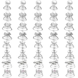 40 Pieces Rhinestone Crystal Twisters Set Spiral Hair Pins Swirl Hair Silver Coils Rhinestone Spiral Hair Jewelry Crystal Spiral Hair Clip Accessories for Wedding Bridal Prom Party Favors, 8 Styles