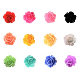 100 pieces Rose Embellishments for Nail Art Charm or jewelry making, 3D with Flat Back Resin Beads Manicure Multicolor Flowers 100 pieces Rose Embellishments for Nail Art Charm or jewelry making, 3D with Flat Back Resin Beads Manicure Multicolor Flowers