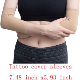 LytLStrox 1 Pair Tattoo Cover Up Compression Sleeves Bands Forearm Concealer Support Skin Color Tattoo Aftercare UV Protection Oversleeve (Brown) LytLStrox 1 Pair Tattoo Cover Up Compression Sleeves Bands Forearm Concealer Support Skin Color Tattoo Aftercare UV Protection Oversleeve (Brown)