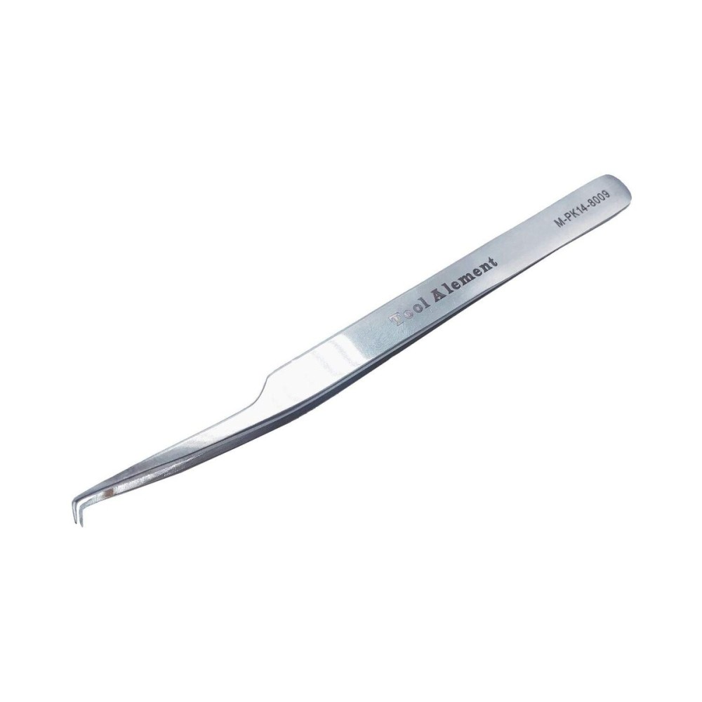 Tool Alement Canadian Stainless Steel 14cm 90 Degree Angle Eyelash Tweezers M-PK14-8009