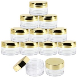 Beauticom 20g/20ml USA Acrylic Round Clear Jars with Lids for Lip Balms, Creams, Make Up, Cosmetics, Samples, Ointments (48 Pieces Jars + Gold Lids) Beauticom 20g/20ml USA Acrylic Round Clear Jars with Lids for Lip Balms, Creams, Make Up, Cosmetics, Samples, Ointments (48 Pieces Jars + Gold Lids)