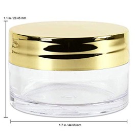 Beauticom 20g/20ml USA Acrylic Round Clear Jars with Lids for Lip Balms, Creams, Make Up, Cosmetics, Samples, Ointments (48 Pieces Jars + Gold Lids) Beauticom 20g/20ml USA Acrylic Round Clear Jars with Lids for Lip Balms, Creams, Make Up, Cosmetics, Samples, Ointments (48 Pieces Jars + Gold Lids)