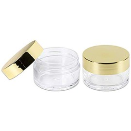 Beauticom 20g/20ml USA Acrylic Round Clear Jars with Lids for Lip Balms, Creams, Make Up, Cosmetics, Samples, Ointments (48 Pieces Jars + Gold Lids) Beauticom 20g/20ml USA Acrylic Round Clear Jars with Lids for Lip Balms, Creams, Make Up, Cosmetics, Samples, Ointments (48 Pieces Jars + Gold Lids)