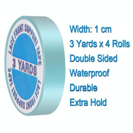 4 Pack Wig Tape Double Sided Lace Front Support Tape 12 Yards Adhesives Tape for Lace Front Wigs, Toupees, Hair Extensions and Hairpieces (1cm x 3 Yards) 4 Pack Wig Tape Double Sided Lace Front Support Tape 12 Yards Adhesives Tape for Lace Front Wigs, Toupees, Hair Extensions and Hairpieces (1cm x 3 Yards)
