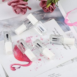 GTHER 20PCS 5ML Small Empty Nail Polish Glass Bottles with Brush Cap & Funnel & Mixing Balls for Nail Art Sample (White)