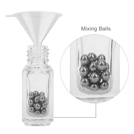 GTHER 20PCS 5ML Small Empty Nail Polish Glass Bottles with Brush Cap & Funnel & Mixing Balls for Nail Art Sample (White)