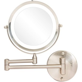 Rucci Wall Mount LED Lighted Mirror 10x/1x Magnification, 8.75 Satin Nickel Finish (NO TOUCH FEATURE) Rucci Wall Mount LED Lighted Mirror 10x/1x Magnification, 8.75 Satin Nickel Finish (NO TOUCH FEATURE)