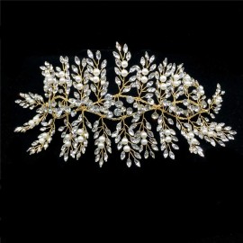 ROSEEDEN Handmade Rhinestone Headpieces Crystal Bridal Hair Accessories Wedding Head Pieces for Bride and Bridesmaids (Gold) ROSEEDEN Handmade Rhinestone Headpieces Crystal Bridal Hair Accessories Wedding Head Pieces for Bride and Bridesmaids (Gold)