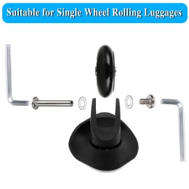 OwnMy 60mm x 17mm Luggage Suitcase Replacement Wheels, Rubber Swivel Caster Wheels Bearings Repair Kits, A Set of 2
