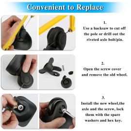 OwnMy 60mm x 17mm Luggage Suitcase Replacement Wheels, Rubber Swivel Caster Wheels Bearings Repair Kits, A Set of 2