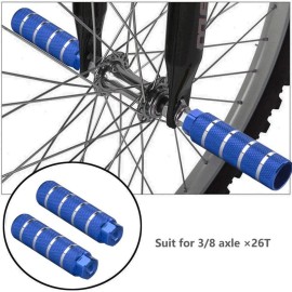 OUTLEYNY Bike Pegs, 3/8 inch - 26 Teeth Aluminum Alloy Bike Pegs Anti-Skid Foot Pedals BMX Pegs Rear Axles Stunt Pegs 2Pcs