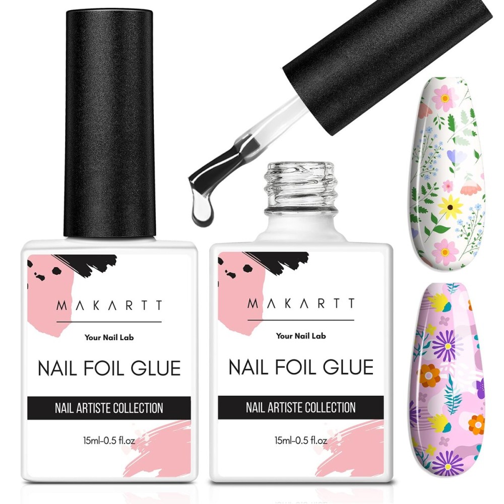 Makartt Nail Foil Glue Gel for Nail, Foil Gel Transfer for Nails Art Stickers Strong Adhesion Foil Transfer Gel Soak Off Nail Foil Kit Gel Nail Glue Manicure Salon DIY UV Lamp Required 15ML 2pcs Makartt Nail Foil Glue Gel for Nail, Foil Gel Transfer for Nails Art Stickers Strong Adhesion Foil Transfer Gel Soak Off Nail Foil Kit Gel Nail Glue Manicure Salon DIY UV Lamp Required 15ML 2pcs