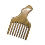 Xuanli Hair/Beard Pick/Wide Tooth Comb - Made Of One Whole Piece Of Natural Green Sandal Wood With Fantastic Handle (M049)