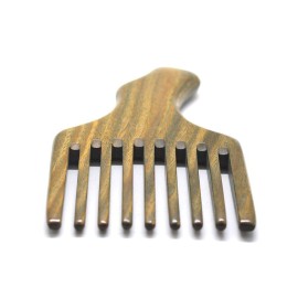 Xuanli Hair/Beard Pick/Wide Tooth Comb - Made Of One Whole Piece Of Natural Green Sandal Wood With Fantastic Handle (M049)