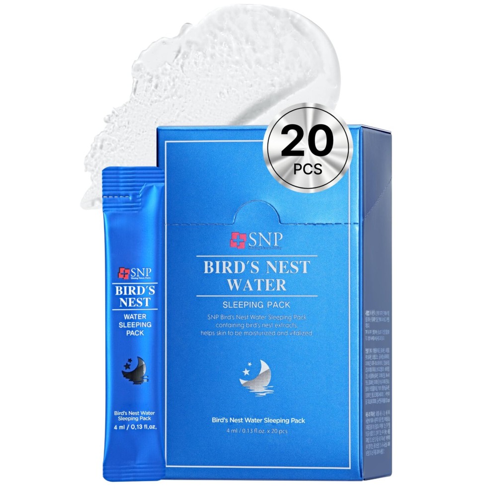 [K Beauty Snp] Overnight Bird\'s Nest Night Cream | Travel Size Individual Packaging | Hydrating and Protecting for All Dry Skin Types | Korean Face Skincare | Overnight Facial Skin Care | 20 Pack