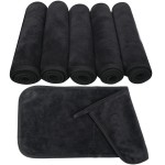SUNLAND Microfiber Face Makeup Remover Cloths Reusable Facial Cleaning Towel Ultra Soft Washcloths 8inchx16inch Black 6Pack