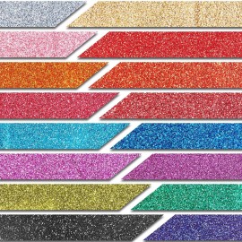 16 Colors Fine Glitter Holographic Nail Glitter Sequins Cosmetic Festival Powder with 6 Small Brushes for Arts and Craft Eyeshadow, Makeup, Nail Body Face