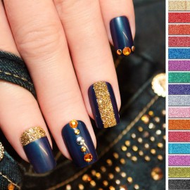 16 Colors Fine Glitter Holographic Nail Glitter Sequins Cosmetic Festival Powder with 6 Small Brushes for Arts and Craft Eyeshadow, Makeup, Nail Body Face