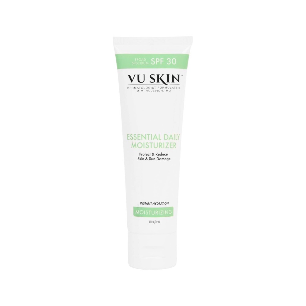 VU SKIN SYSTEM Essential Daily Moisturizer with SPF 30 - Doctor Formulated Facial Moisturizer with Cucumber and Grape Seed Extracts Hydrates and Protects Skin (3 oz)