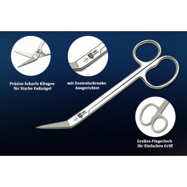 SMI 16 cm Long Handle Toenail Scissors for Seniors Podiatrist Nail Clippers for Disabled Thick & Ingrown Nails Stainless Steel Nail Scissors Nail Cutters (Large)