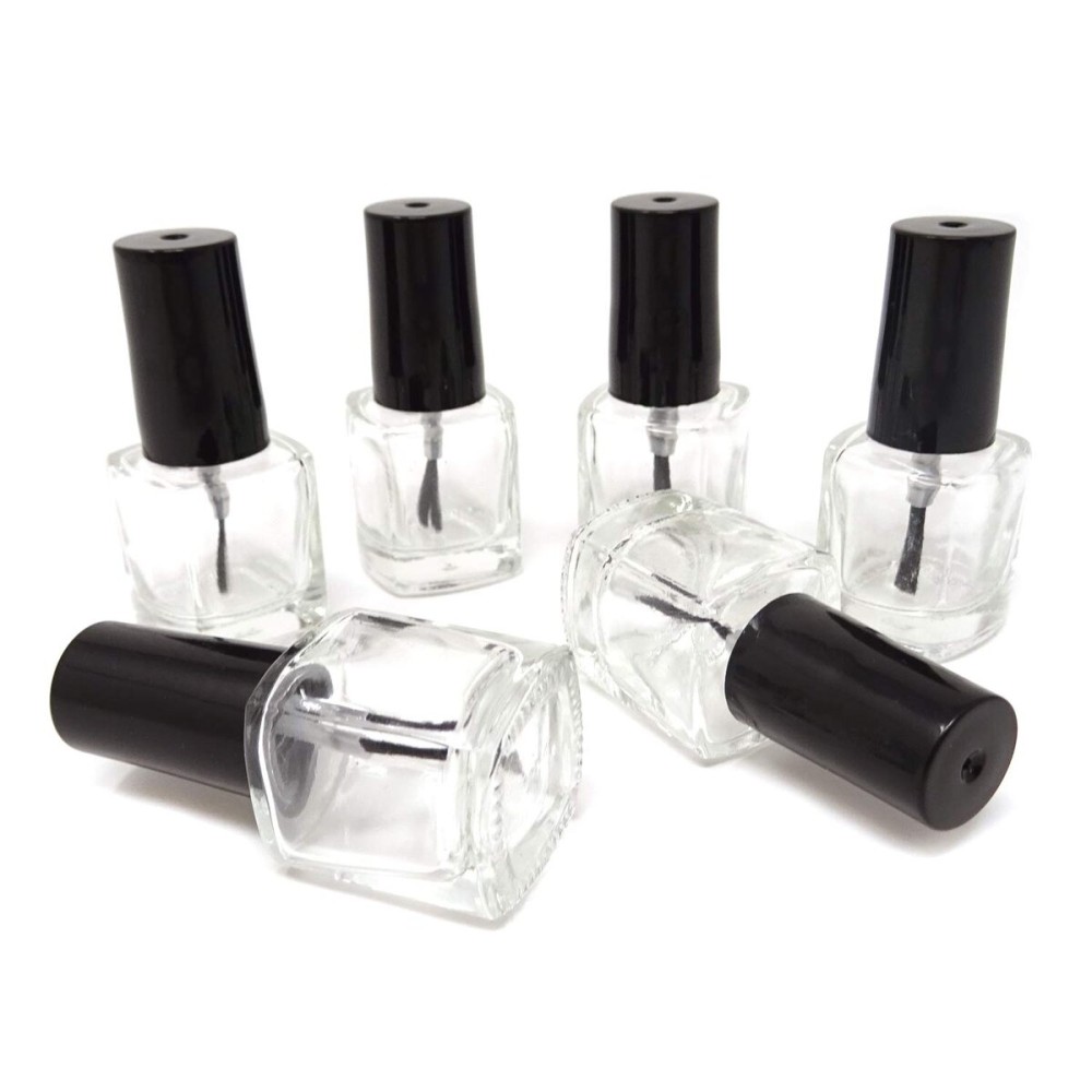 Honbay 6PCS 5ml Empty Nail Polish Glass Bottles with Brush Cap