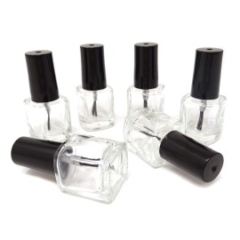 Honbay 6PCS 5ml Empty Nail Polish Glass Bottles with Brush Cap