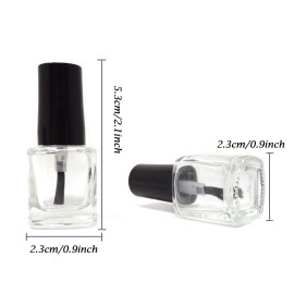 Honbay 6PCS 5ml Empty Nail Polish Glass Bottles with Brush Cap