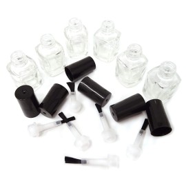 Honbay 6PCS 5ml Empty Nail Polish Glass Bottles with Brush Cap