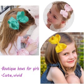 40 Colors Hair Bows for Girls 4.5inch Boutique Grosgrain Ribbon Bows Alligator Hair Clips Hair Accessories for Baby Girls Toddlers Kids Children Teens