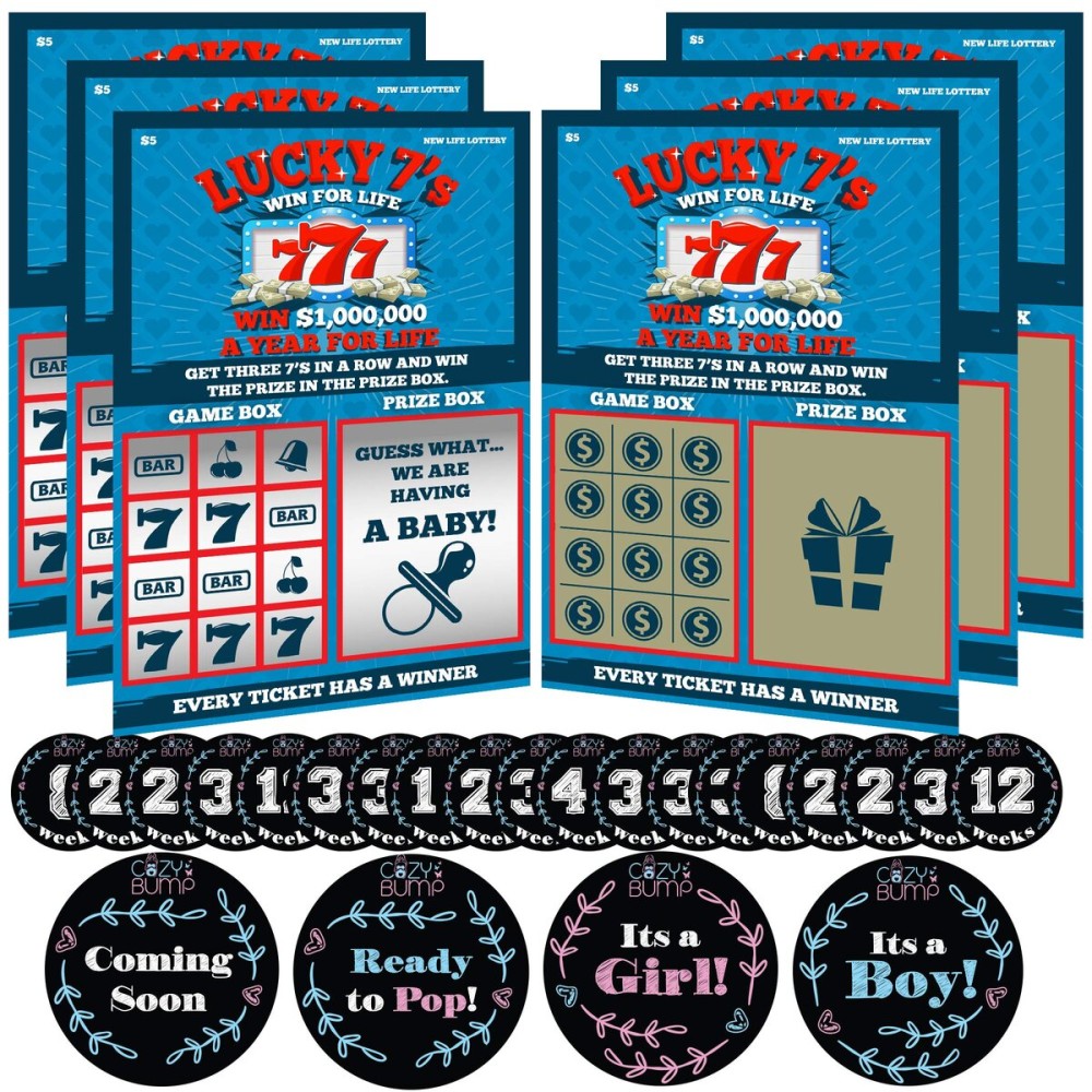 Pregnancy Announcement Scratch Off - 6 Pregnancy Scratch Offs Included - Comes with Pregnancy Stickers