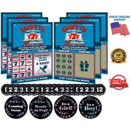 Pregnancy Announcement Scratch Off - 6 Pregnancy Scratch Offs Included - Comes with Pregnancy Stickers