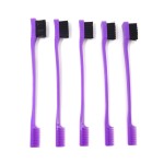 Honbay 5PCS Double Sided Edge Brushes 2 In 1 Edge Control Hair Brush Comb Combo (Purple)