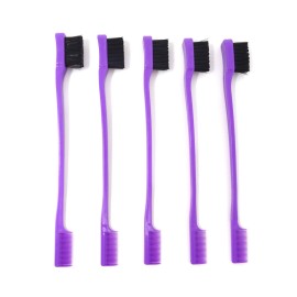 Honbay 5PCS Double Sided Edge Brushes 2 In 1 Edge Control Hair Brush Comb Combo (Purple)