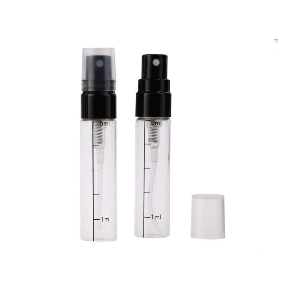 5ml 0.17oz Glass Fine Mist Spray Bottles with Pump Sprayer Travel Graduated Empty Perfume Sample Containers for Essential Oils Aromatherapy,Pack of 3