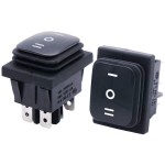 Twidec/2Pcs Waterproof Rocker Toggle Switch 16A 250V 20A 125V AC 6 Pins 3 Position ON/Off/ON DPST Boat Or Car Black KCD4-203N-BK-W