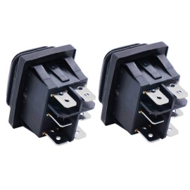 Twidec/2Pcs Waterproof Rocker Toggle Switch 16A 250V 20A 125V AC 6 Pins 3 Position ON/Off/ON DPST Boat Or Car Black KCD4-203N-BK-W