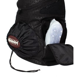 Point 3 Road Trip 2.0 Backpack Basketball Backpack with Drawstrong Closure | Ventilated Mesh Shoe Pocket Compartment | Black