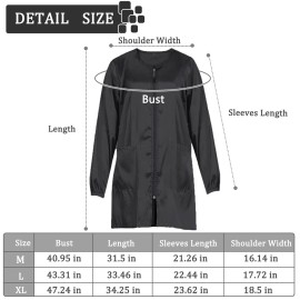 Exttlliy Chameleon Fabric Salon Smock Professional Stylist Jacket Waterproof Haircut Cape Barber Apron (Black, L) Exttlliy Chameleon Fabric Salon Smock Professional Stylist Jacket Waterproof Haircut Cape Barber Apron (Black, L)