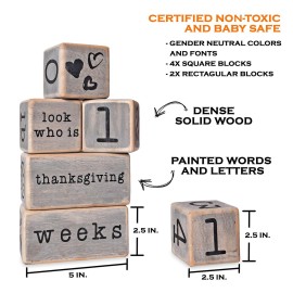 Rustic Baby Monthly Milestone Blocks, Baby Boy Milestone Blocks, Best Baby Gifts for Baby Showers, Newborn Photography Props, Baby Photo Props, Complete Month Baby Milestone Blocks