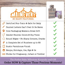 Rustic Baby Monthly Milestone Blocks, Baby Boy Milestone Blocks, Best Baby Gifts for Baby Showers, Newborn Photography Props, Baby Photo Props, Complete Month Baby Milestone Blocks