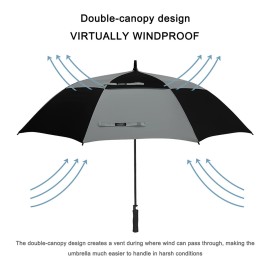 G4Free 54 Inch Automatic Open Golf Umbrella Windproof Extra Large Oversize Double Canopy Vented Windproof Waterproof Stick Umbrellas for Men (Black/Gray) G4Free 54 Inch Automatic Open Golf Umbrella Windproof Extra Large Oversize Double Canopy Vented Windproof Waterproof Stick Umbrellas for Men (Black/Gray)