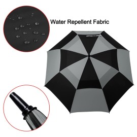 G4Free 54 Inch Automatic Open Golf Umbrella Windproof Extra Large Oversize Double Canopy Vented Windproof Waterproof Stick Umbrellas for Men (Black/Gray) G4Free 54 Inch Automatic Open Golf Umbrella Windproof Extra Large Oversize Double Canopy Vented Windproof Waterproof Stick Umbrellas for Men (Black/Gray)