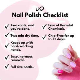 Eternal Glitter Nail Polish Set for Women (PINKY PROMISE) - Light Pink Nail Polish Set for Girls | Quick Dry & Long Lasting Nail Polish Kit for Home DIY Mani Pedi | Made in USA, 13.5mL (Set of 4)