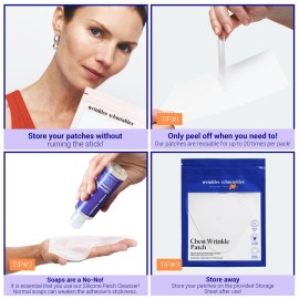 Wrinkles Schminkles Chest, Cleavage & Body Stretch Mark Wrinkle Patches | Reusable Hypoallergenic Pregnancy Safe Silicone Smoothing Pads to Prevent and Reduce Wrinkles & Stretch Marks | 2 Pack