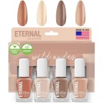 Eternal Nude Nail Polish Set for Women (WILD NUDES) - Brown Nail Polish Set for Girls | Long Lasting & Quick Dry Nail Polish Kit for Home DIY Manicure & Pedicure | Made in USA, 13.5mL (Set of 4)