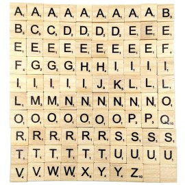 Sunnyglade 200PCS Wood Letter Tiles/Wooden Scrabble Tiles A-Z Capital Letters for Crafts, Pendants, Spelling (200PCS)