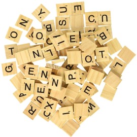 Sunnyglade 200PCS Wood Letter Tiles/Wooden Scrabble Tiles A-Z Capital Letters for Crafts, Pendants, Spelling (200PCS)