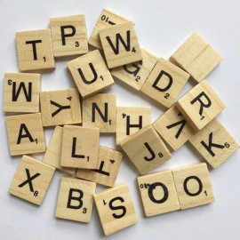 Sunnyglade 200PCS Wood Letter Tiles/Wooden Scrabble Tiles A-Z Capital Letters for Crafts, Pendants, Spelling (200PCS)