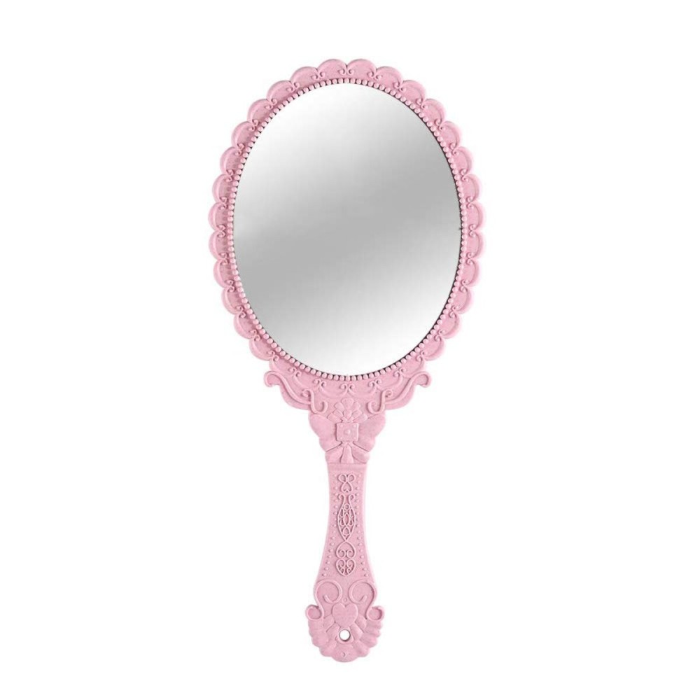 Yangshine Handheld Mirror with Handle, Makeup Compact Travel Hand Mirrors Mini Vintage Make Up Hand Held Mirror Oval Purse Packet Mirror for Women Girls